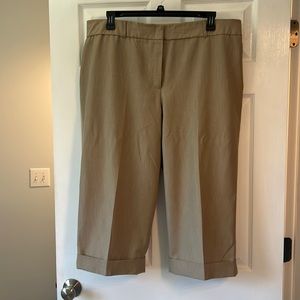 Wide leg capri dress pants